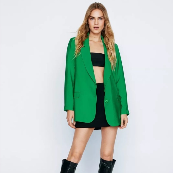 Nasty Gal Jackets & Blazers - NWOT Nasty Gal Textured Green Blazer